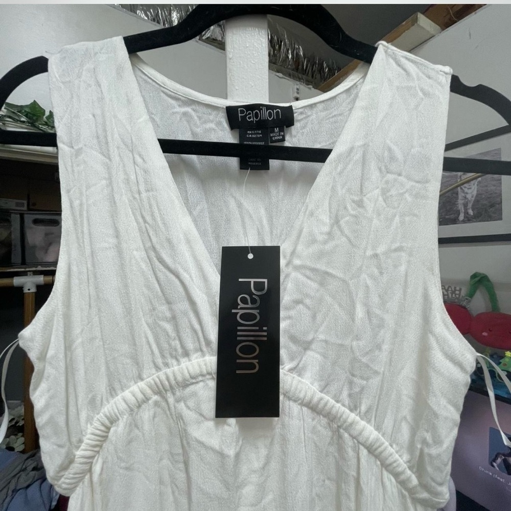 Papillon White Sleeveless Dress